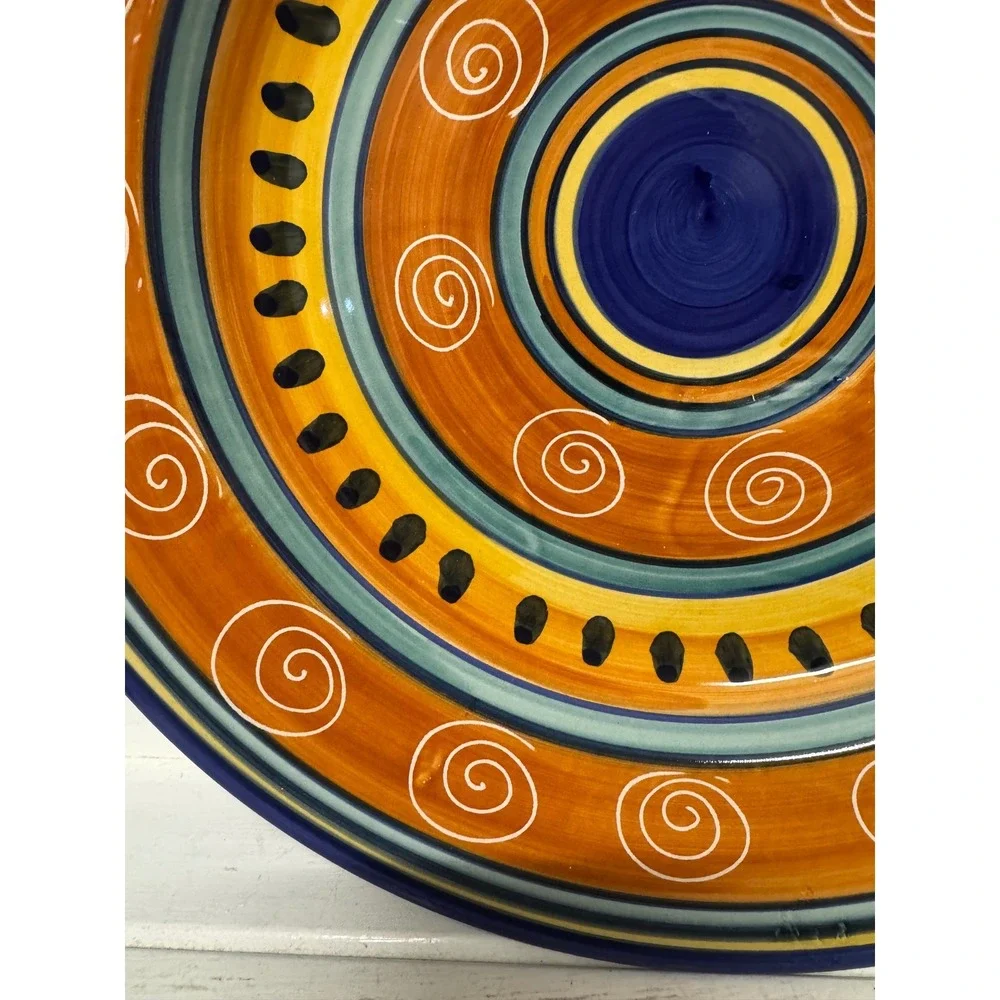 Pier 1 Italian Swirl Handpainted Earthenware Charger Plate 13